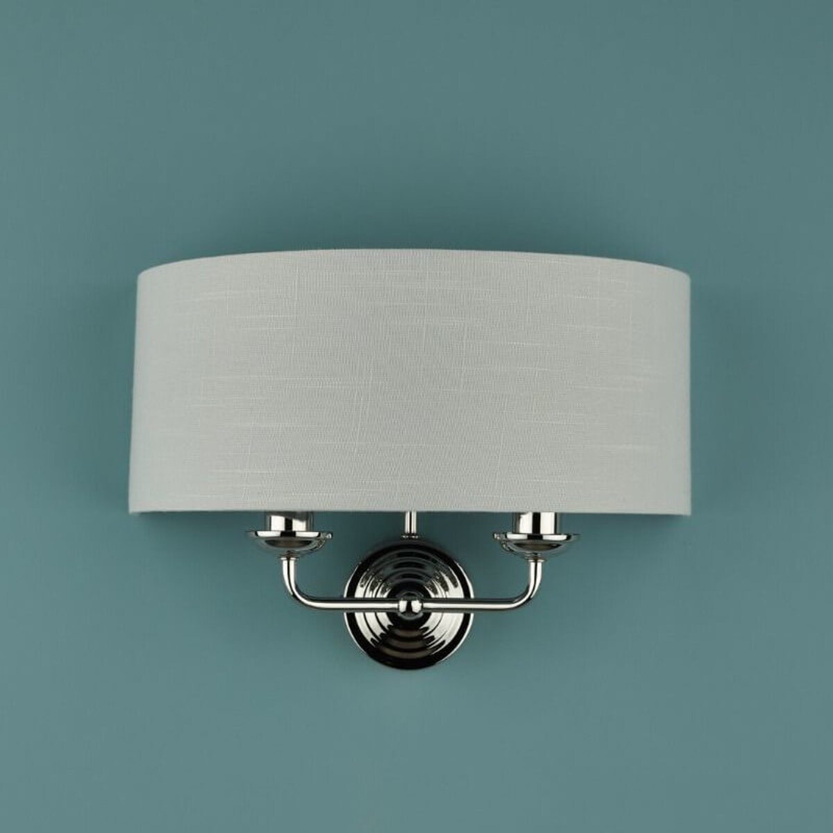 Materiałowy kinkiet ścienny Sorrento LA3727710-Q Laura Ashley srebro biały nikiel