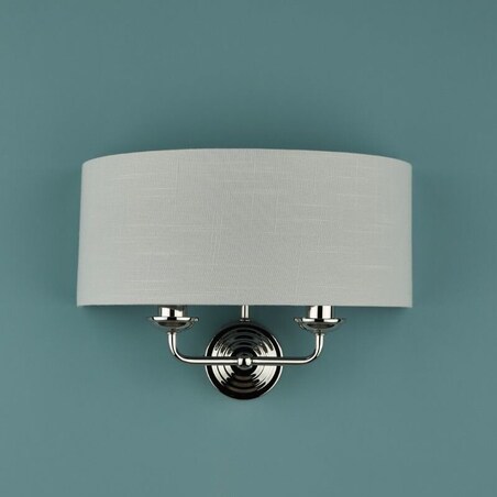 Materiałowy kinkiet ścienny Sorrento LA3727710-Q Laura Ashley srebro biały nikiel