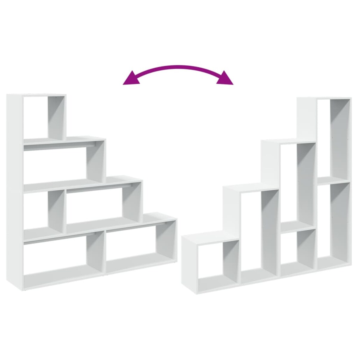 vidaXL Regał przegroda, 4 poziomy, biały, 143,5x29x143,5 cm