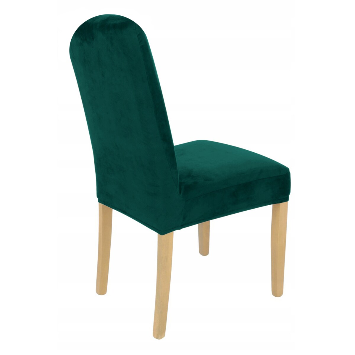 POKROWIEC NA KRZESŁO ZAOKRĄGLONE BUTELKOWA ZIELEŃ WELUR ELASTYCZNY [21R12]