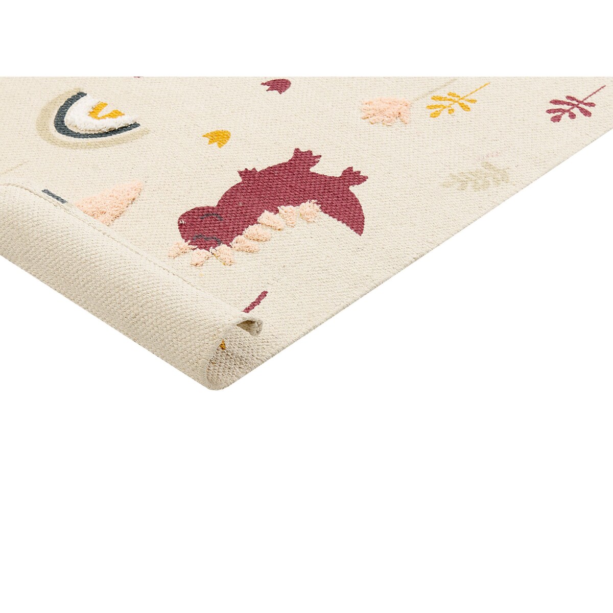 Dywan dziecięcy bawełniany w dinozaury 80 x 150 cm wielokolorowy TIOP