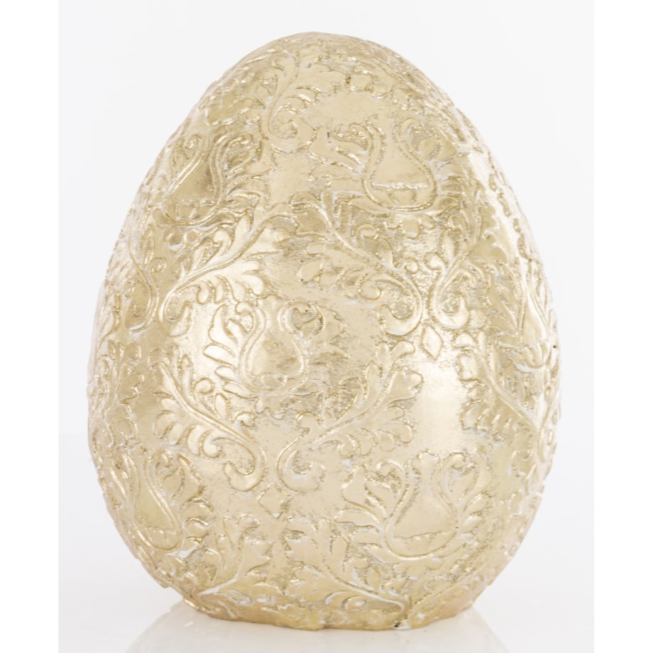 Dekoracja - złote jajko 18x14x14 cm SONA-2 z ornamentem