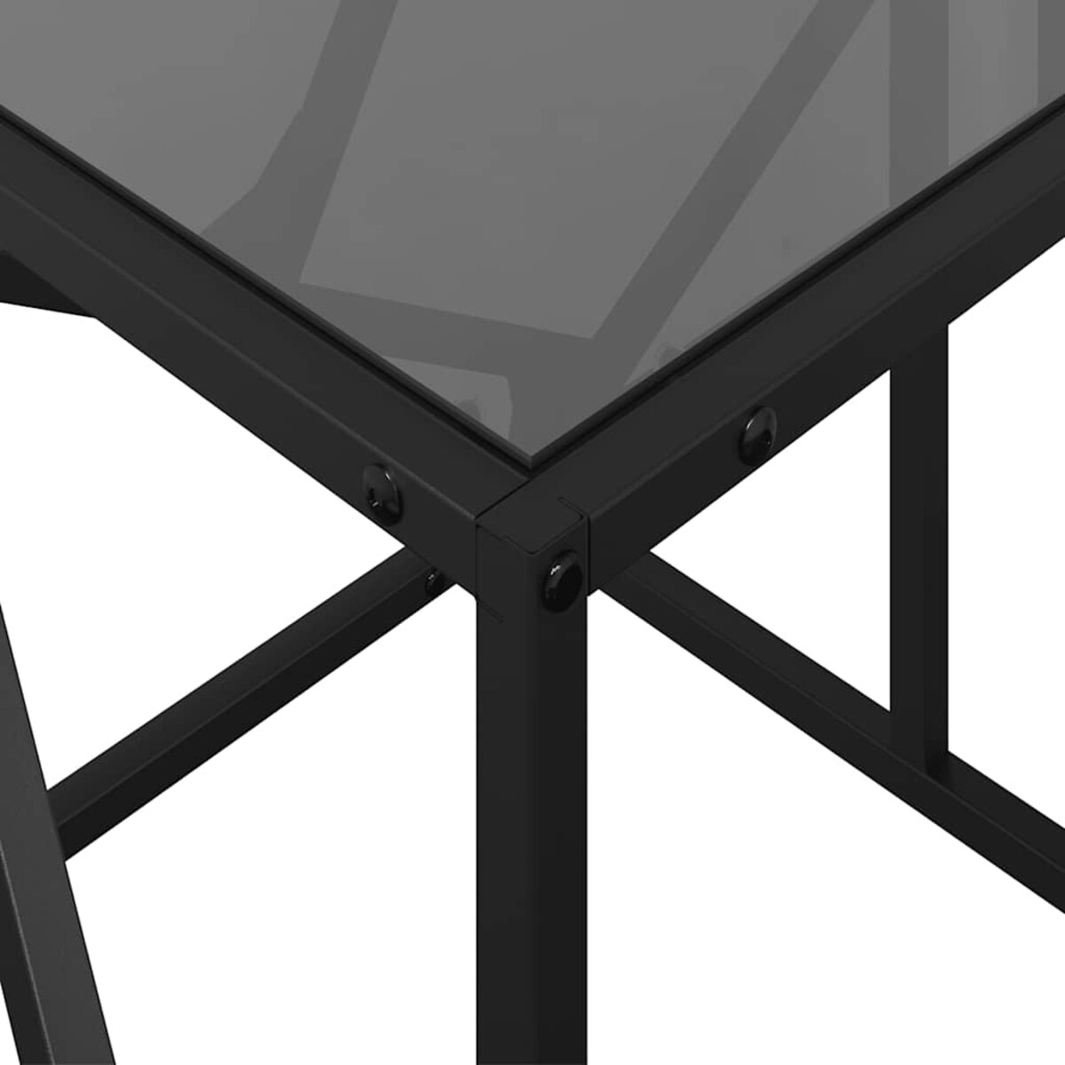 vidaXL Stolik kawowy z czarnym, szklanym blatem, 78,5x40x41 cm, stal