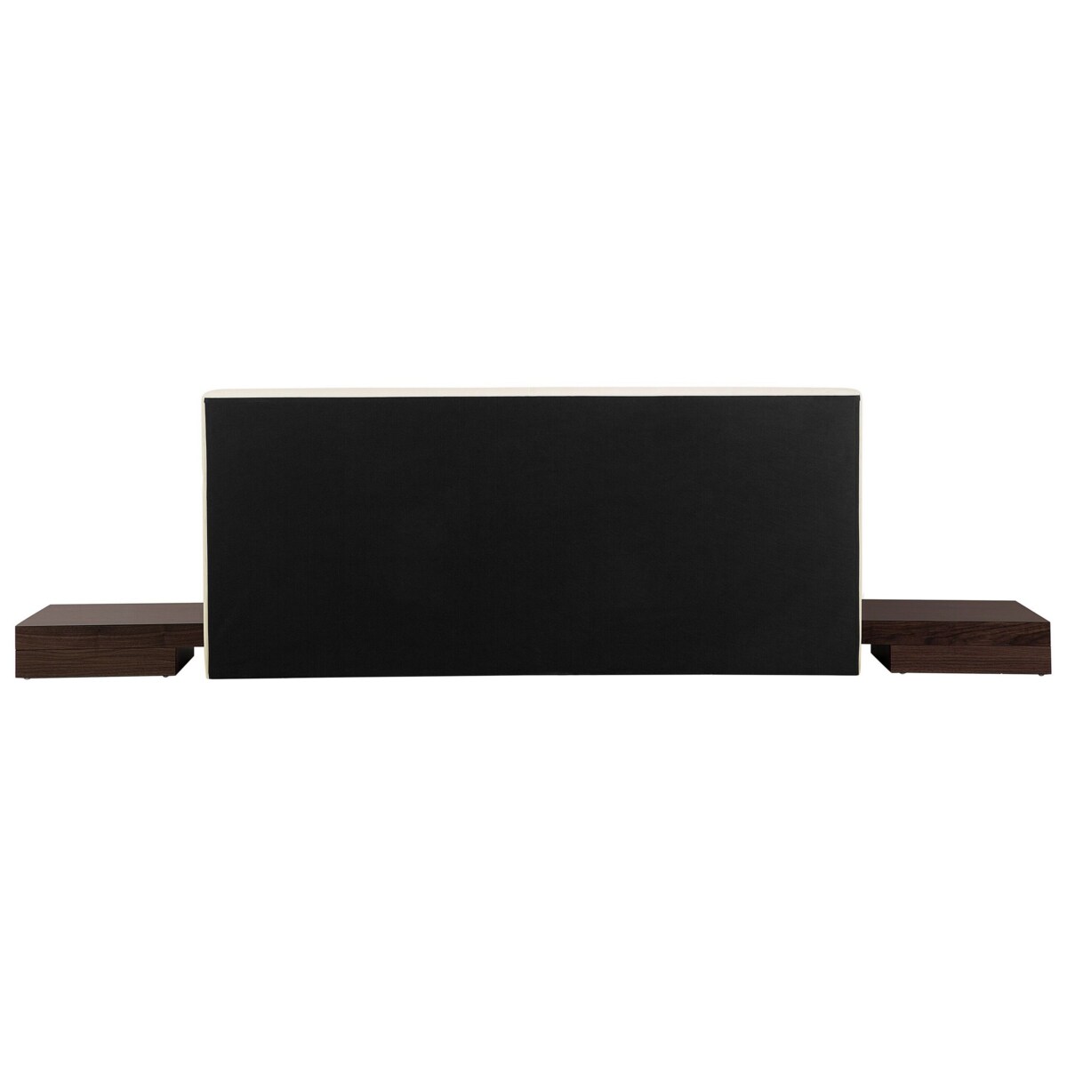 Łóżko ze stolikami nocnymi 180 x 200 cm ciemne drewno ZEN