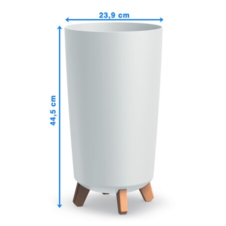 Donica Ogrodowa 23,9 Cm Na Nóżkach Wysoka Doniczka Dekoracyjna Biała