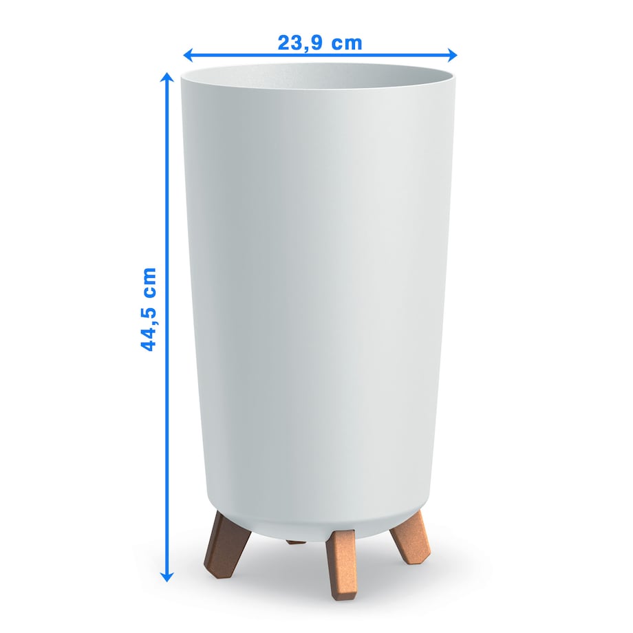 Donica Ogrodowa 23,9 Cm Na Nóżkach Wysoka Doniczka Dekoracyjna Biała