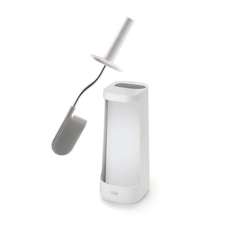 Szczotka do toalety z pojemnikiem na detergent biała Flex Plus, 11.4 x 13.6 x 45.3 cm, Joseph Joseph