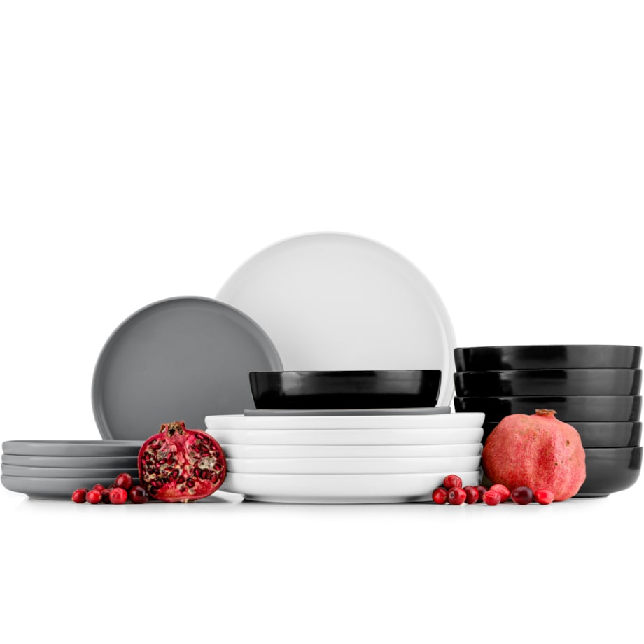 KONSIMO VICTO Elegancki zestaw obiadowy 6-osobowy kolorowy wielobarwny (18 elementów)