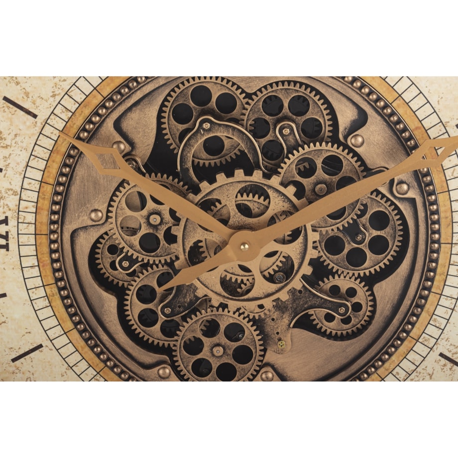 Zegar ścienny metalowy 60x60x9 cm OROGLIO brązowy