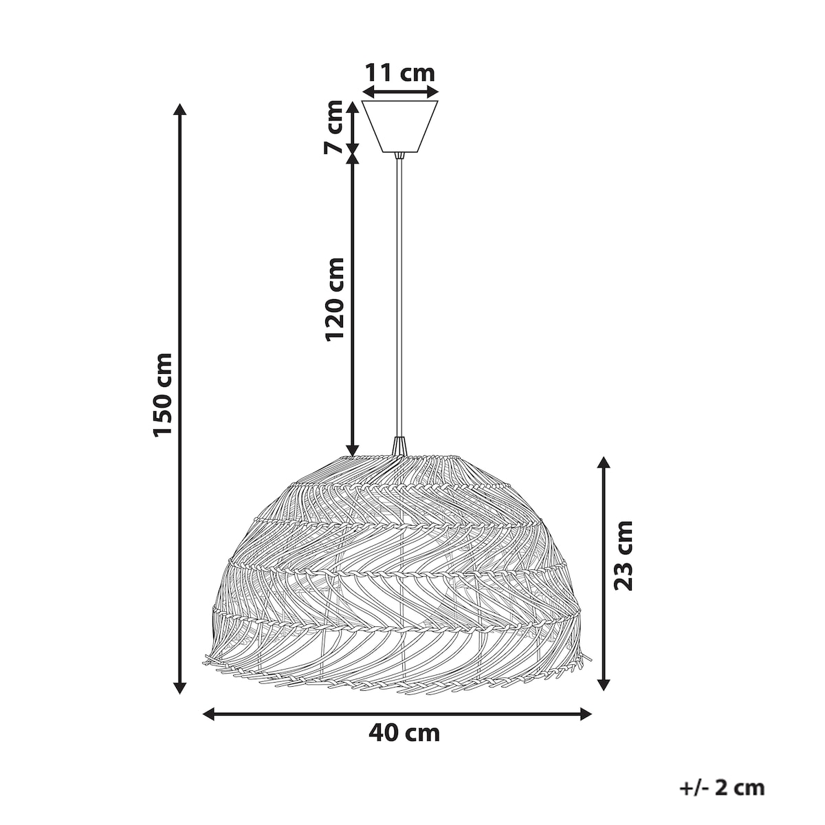 Lampa wisząca SELENGE Rattan Jasnobrązowy