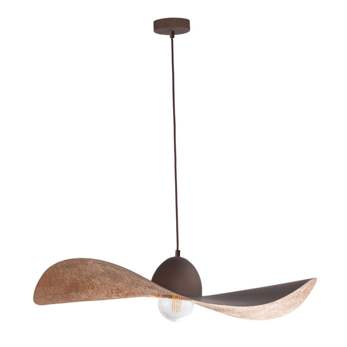 Lampa wisząca nad łóżko KAPELLO zwis kapelusz metalowy brązowy