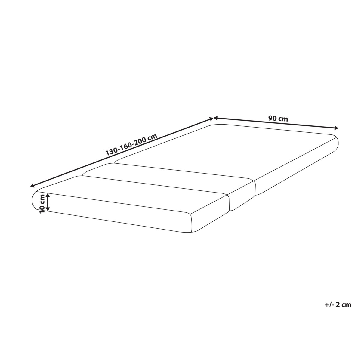 Materac piankowy na łóżko rozsuwane CLEVER Średnio twardy 90 x 130/160/200 cm