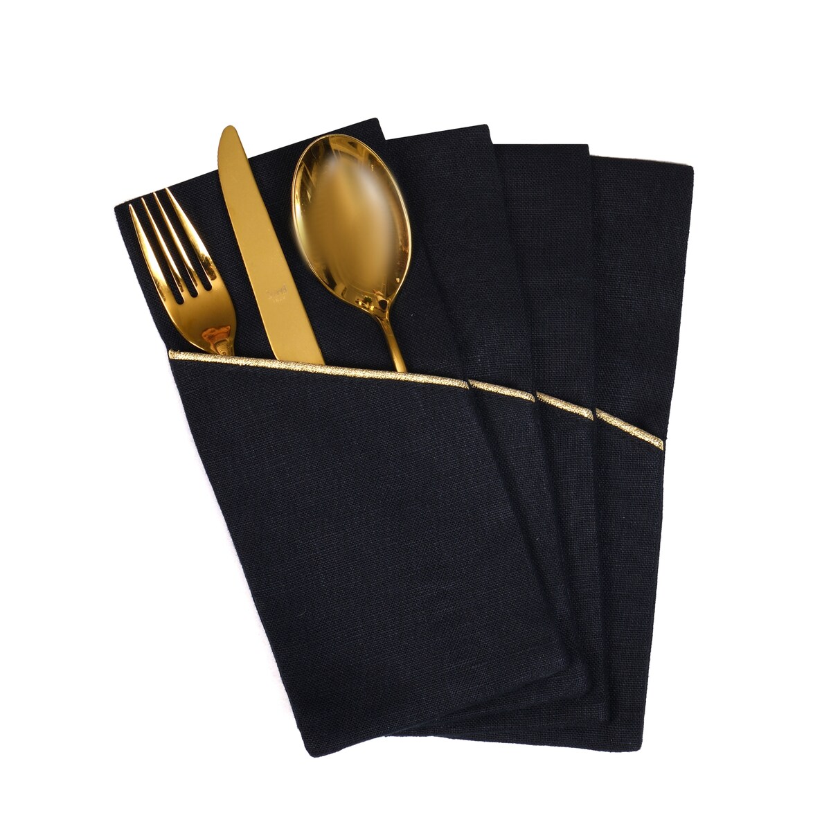 Kieszonki na sztućce Royal Black Goldenline