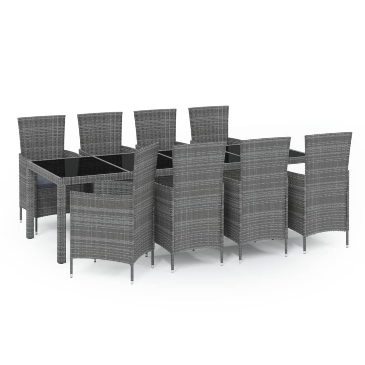 vidaXL 9-cz. zestaw mebli ogrodowych z poduszkami, rattan PE, szary
