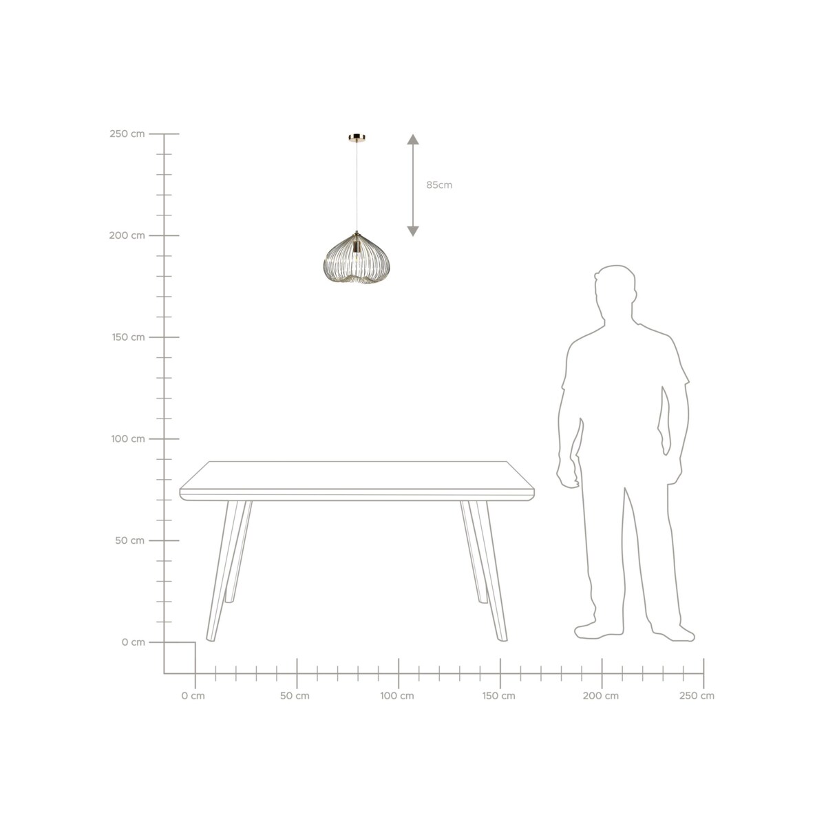 Lampa wisząca metalowa złota TORDINO