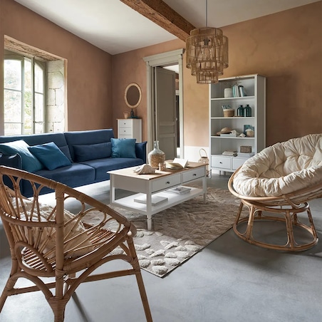 Fotel rattanowy z poduszką Seram Ø 112 cm