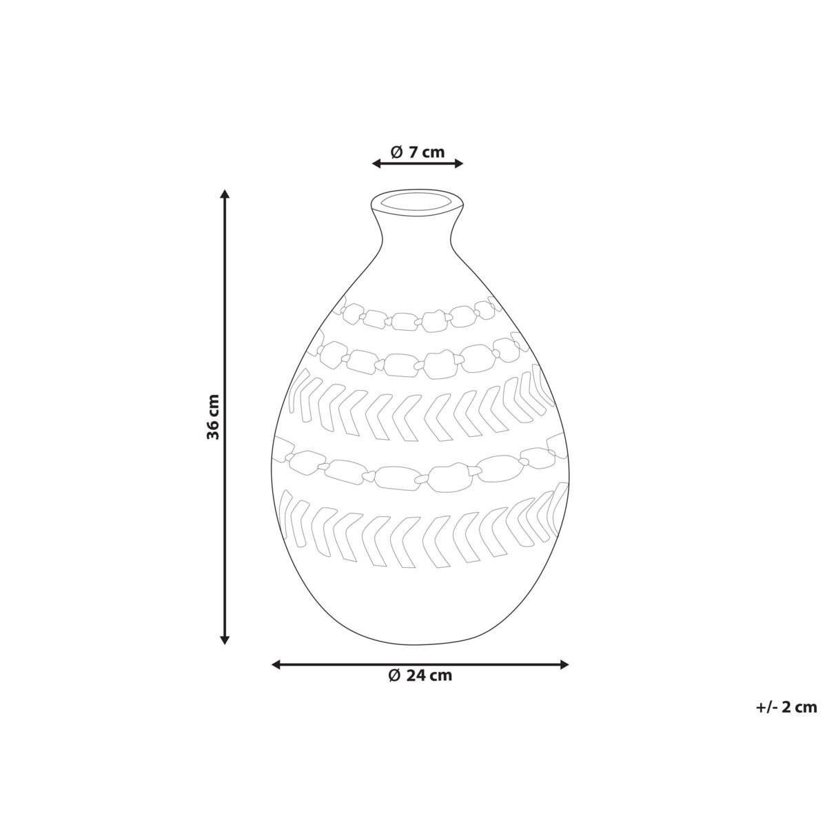 Wazon dekoracyjny z terakoty 36 cm brązowo-czarny KUMU