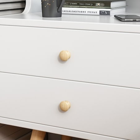 Szafka nocna stolik z 2 szufladami regał skandynawski sypialni salonu loft