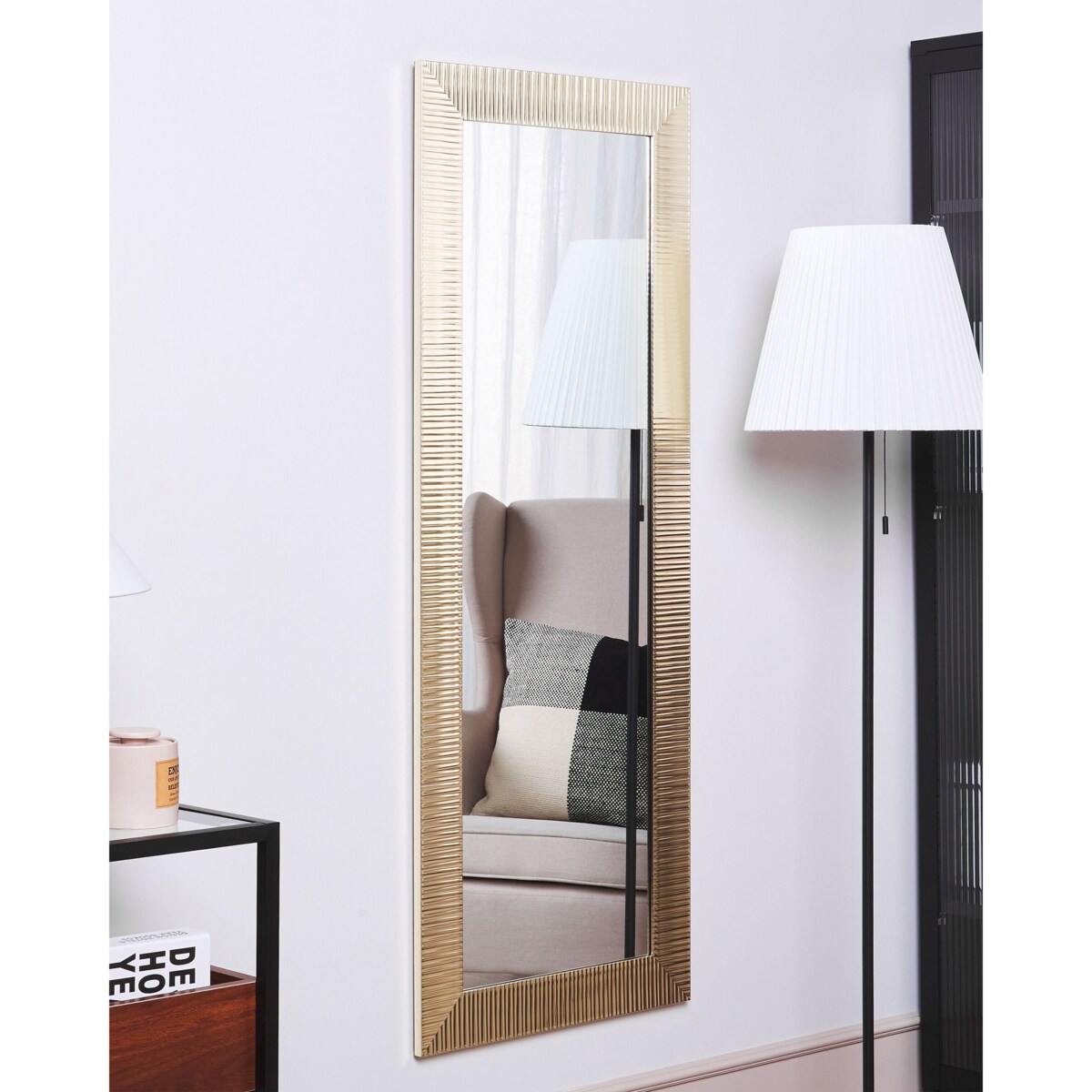 Lustro ścienne DRAVEIL 50 cm 130 cm Złoty