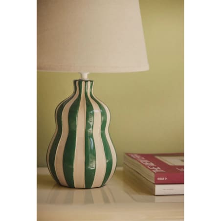 Lampa stołowa Jolira ceramiczno-lniana 40 cm