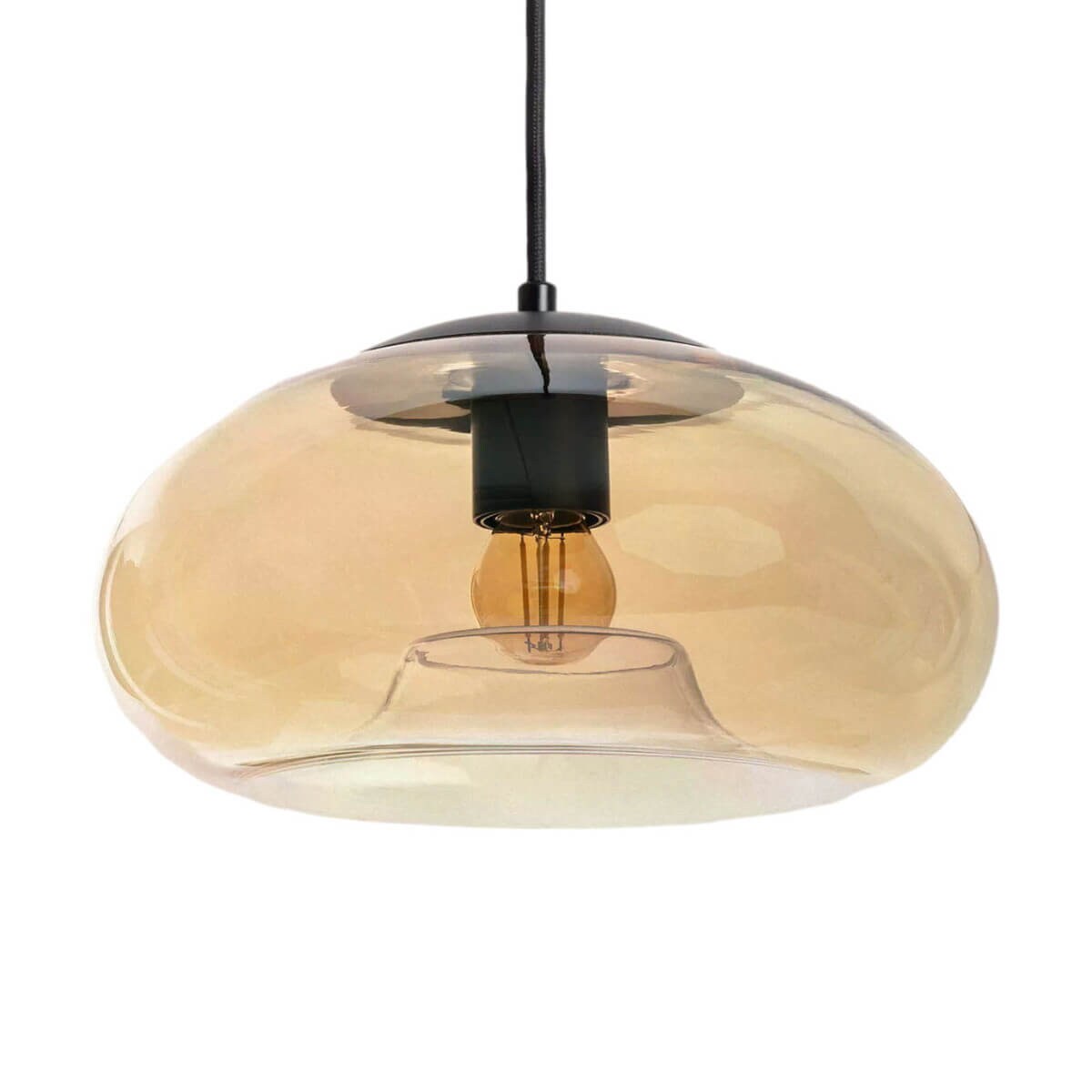 Szklana lampa wisząca Tesoro ABR-LWCM-E27 Abruzzo do salonu miodowy