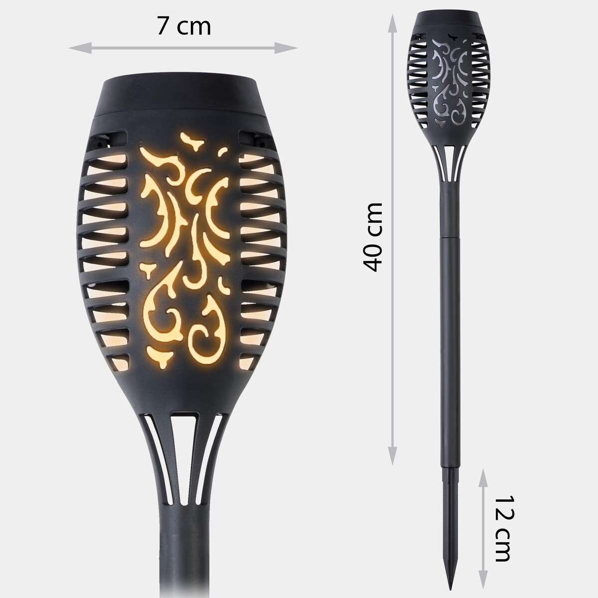 Lampki solarne do ogrodu pochodnie wbijane Ilumen 2szt.