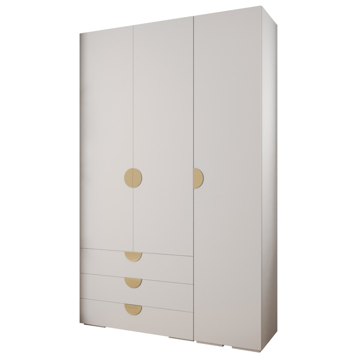 Garderoba wysoka do przedpokoju INOVA 4 Z17 biały+złoty