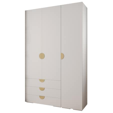 Garderoba wysoka do przedpokoju INOVA 4 Z17 biały+złoty