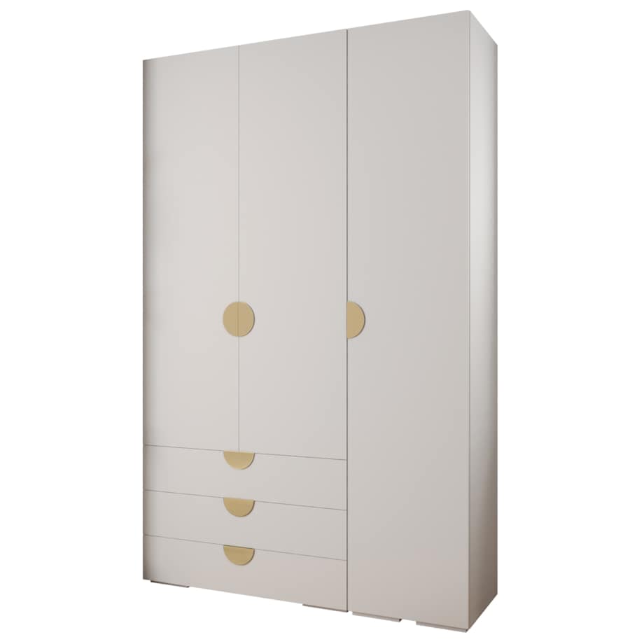 Garderoba wysoka do przedpokoju INOVA 4 Z17 biały+złoty