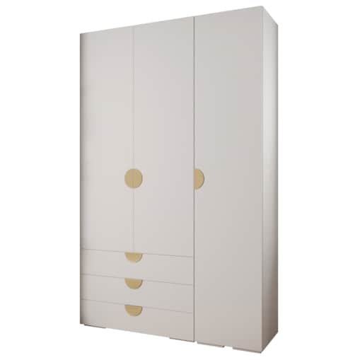 Garderoba wysoka do przedpokoju INOVA 4 Z17 biały+złoty