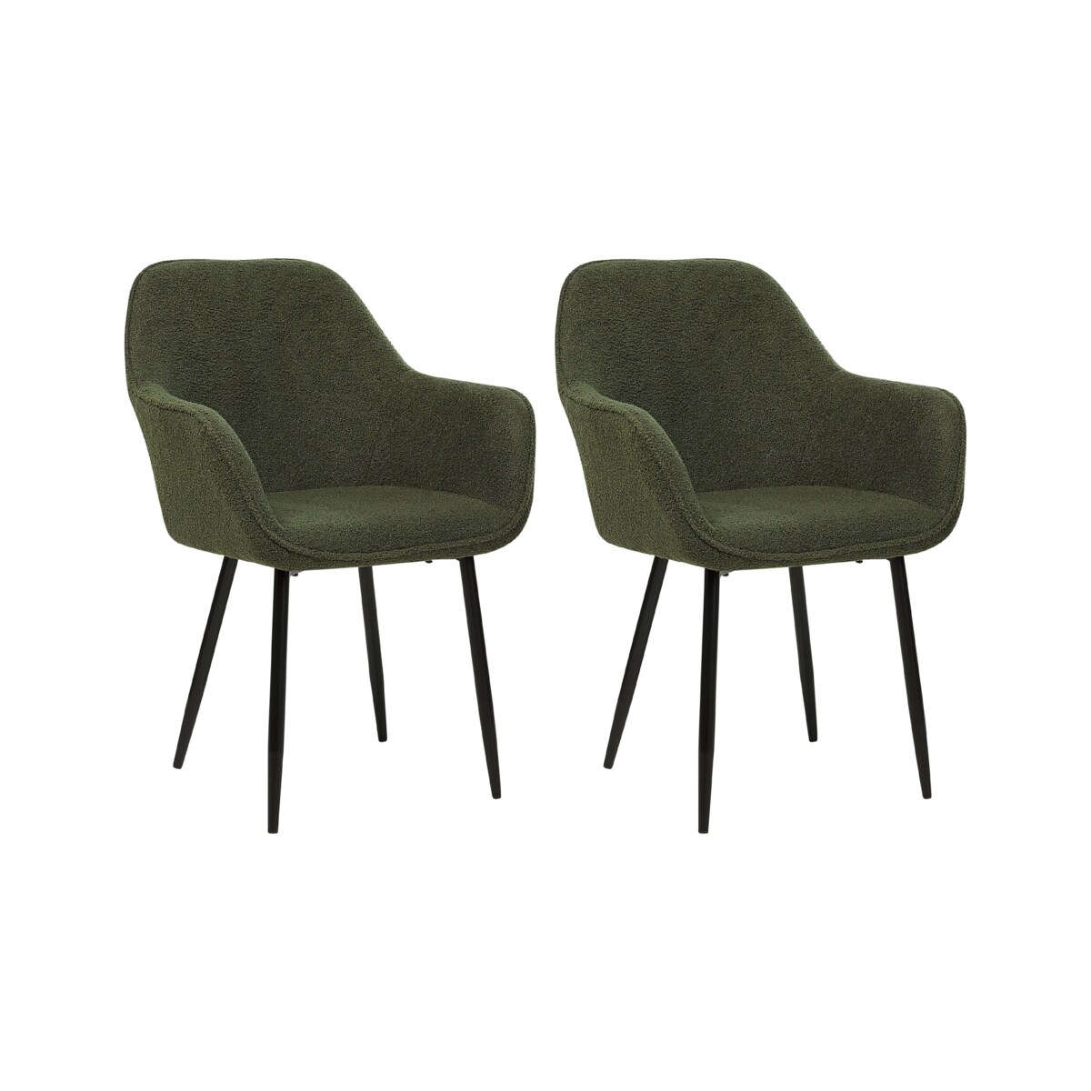 Zestaw 2 krzeseł do jadalni boucle ciemnozielone ALDEN
