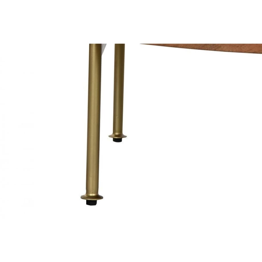 Ława okrągła z lamelami 45x85 cm DUNGH brązowa