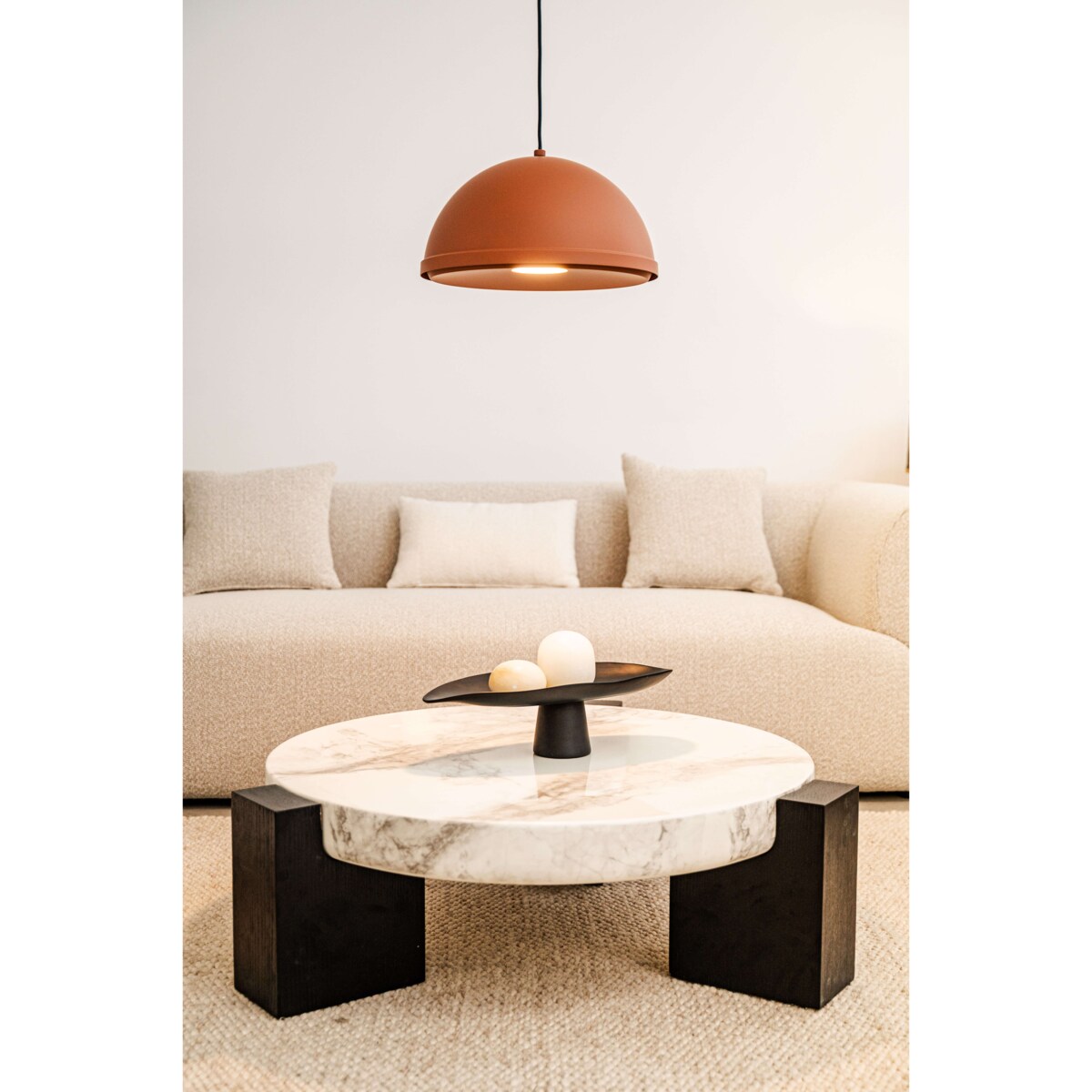 Lampa wisząca aluminiowa Zorania ceglasty brąz Monnarita