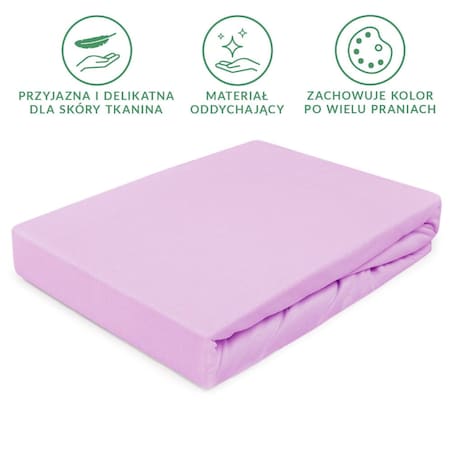Prześcieradło jersey z gumką 120x200 kolor Wrzos