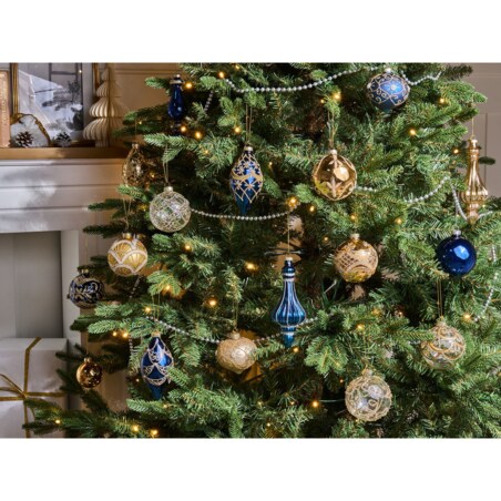 Zestaw 35 bombek ICEDROP Szkło Niebieski/ złoty