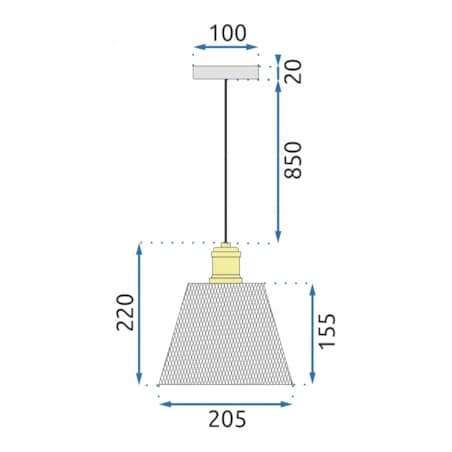 Lampa Sufitowa Wisząca Metalowa Balck Siatka