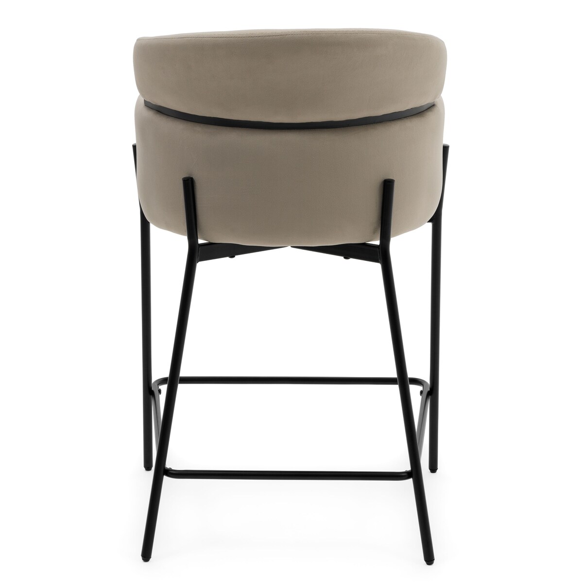 Hoker tapicerowany welurowy do salonu BOLZANO ciemnobeżowy