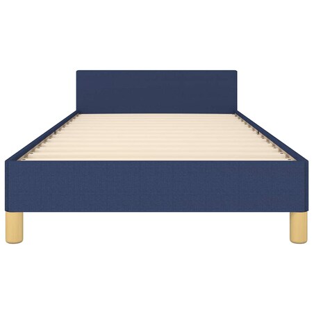 vidaXL Rama łóżka z zagłówkiem bez materaca niebieska 80x200cm tkaniną