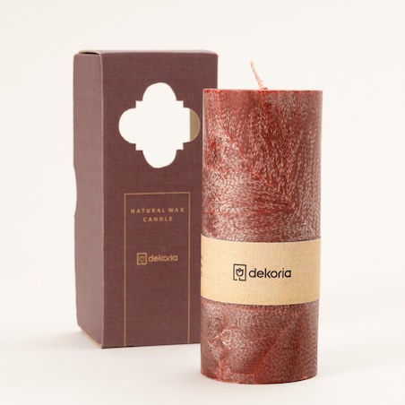 Świeca zapachowa palmowa walec Burgundy, 6,5x6,5x16 cm