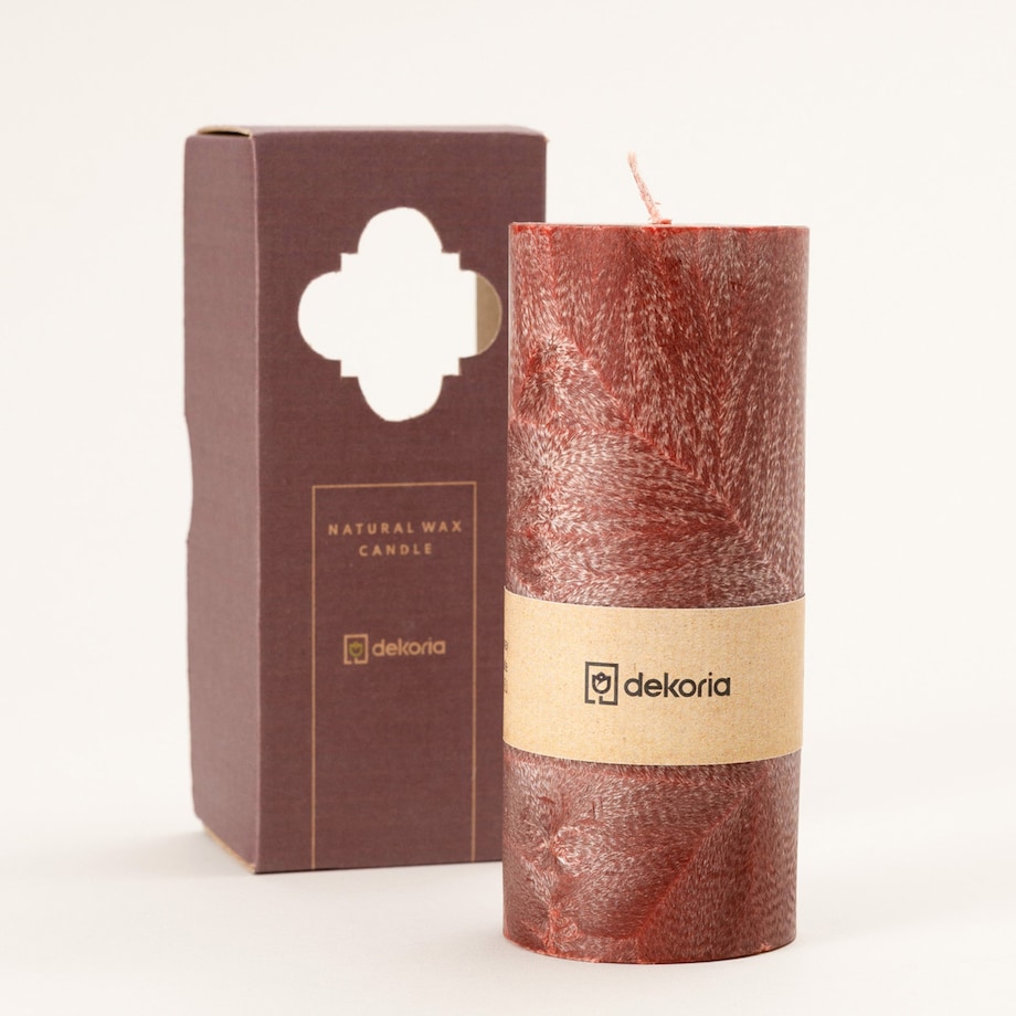 Świeca zapachowa palmowa walec Burgundy, 6,5x6,5x16 cm