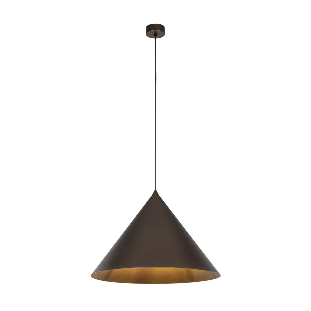Lampa wisząca CONO BROWN 10062 TK Lighting brązowa stalowa E27 klosz 50 cm regulowana wysokość do salonu i jadalni