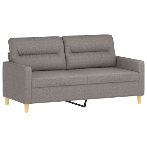 vidaXL Sofa 2-osobowa, kolor taupe, 140 cm, tapicerowana tkaniną