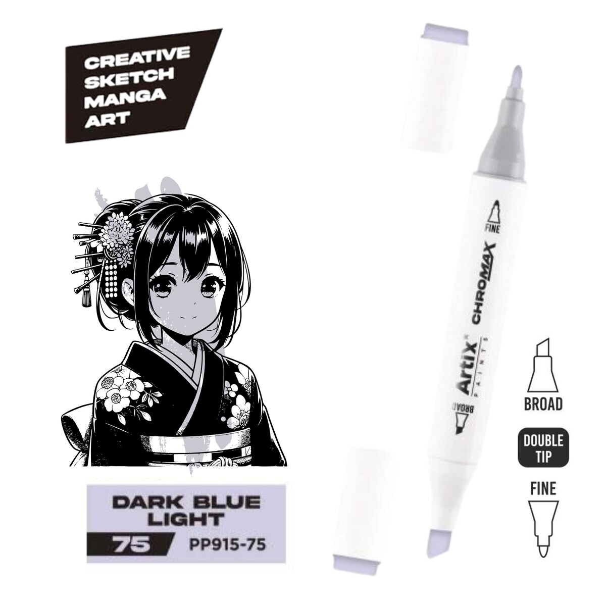 dwustronny marker kreatywny artix pp915-75 dark blue light