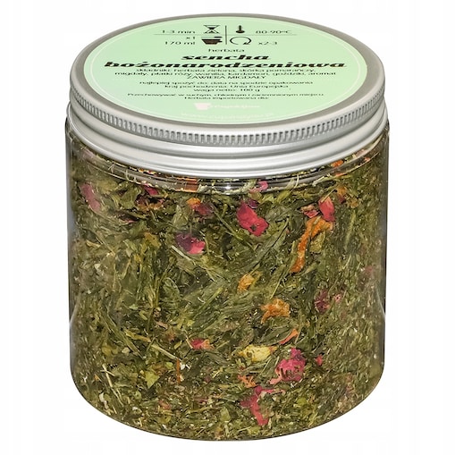 Herbata zielona SENCHA BOŻONARODZENIOWA smak typowo świątecznej mieszanki - herbata liściasta sypana mieszanka napar susz - gotowa na prezent upominek