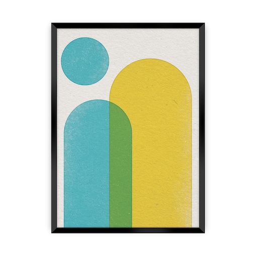 Plakat Abstract Shapes II, 50 x 70 cm, Ramka: Czarna