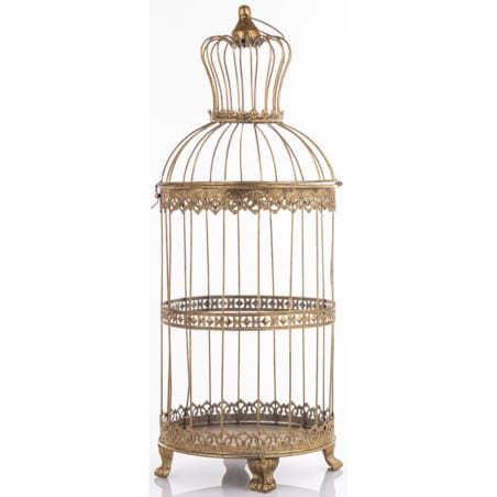 Klatki dekoracyjne metalowe 3 sztuki 47x19x19 i 53x23x23 i 72x26x26 cm złote