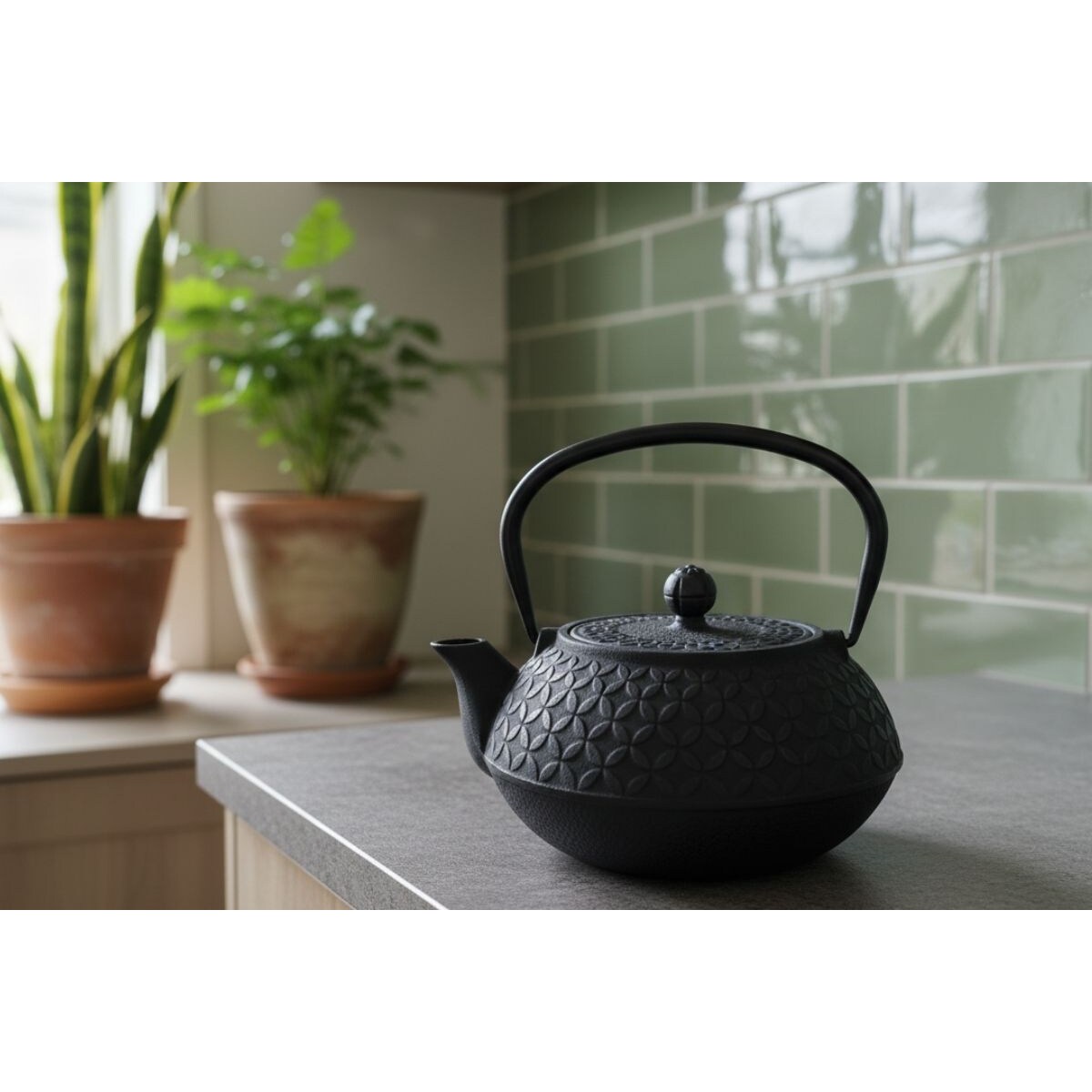 Czajnik żeliwny z zaparzaczem SABI, 1000 ml