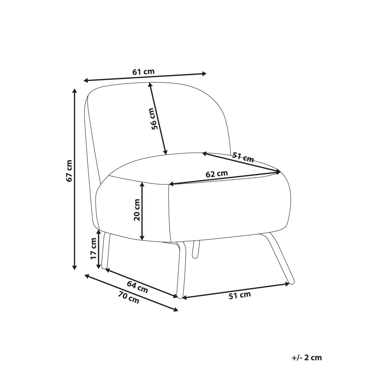 Fotel Boucle Złamana biel KUMLA