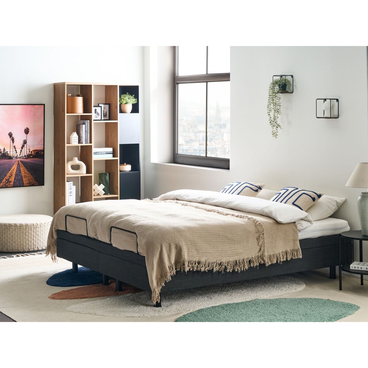 Łóżko regulowane bez zagłówka DUKE 160 x 200 cm Ciemnoszary