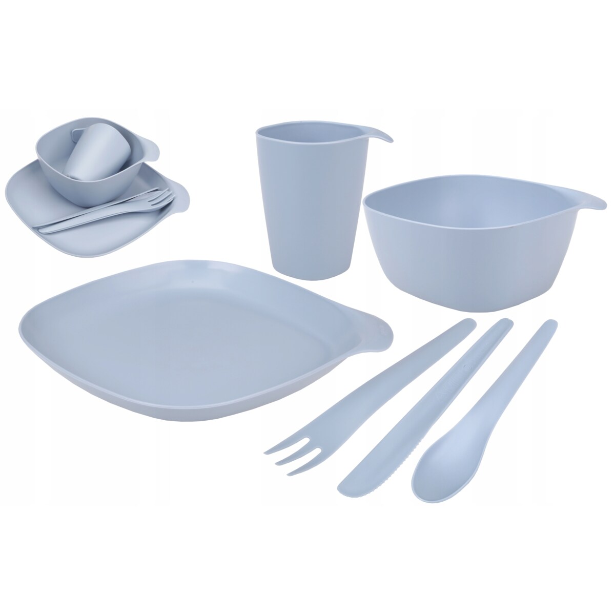 KOMPLET NA PIKNIK kemping grill naczynia dla 1osob